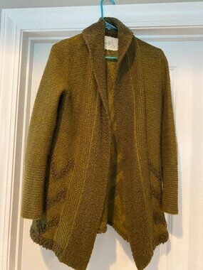 Angel of the North green chevron cardigan, medium